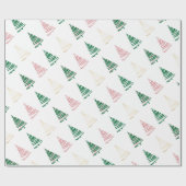 Papier Cadeau Arbre de Noël contemporain élégant (Plat)