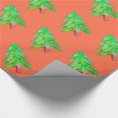 Papier Cadeau Arbre de Noël couleurs funèbres modernes (Coin)