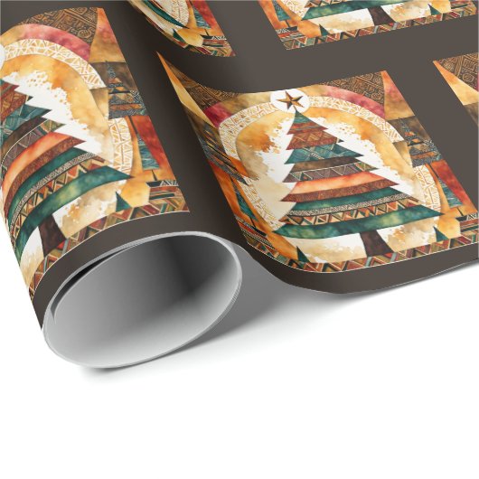 Papier Cadeau Arbre de Noël dans l'art abstrait 44 - Amusants (Coin rond)