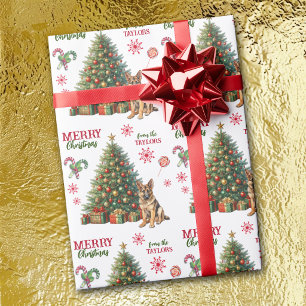 Papier Cadeau Arbre de Noël de Berger Allemand