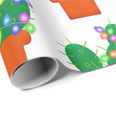 Papier Cadeau arbre de Noël de cactus (Coin rond)