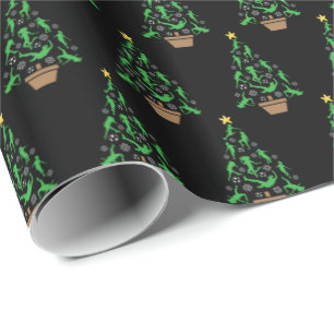 Papier Cadeau Arbre de Noël de football féminin pour filles