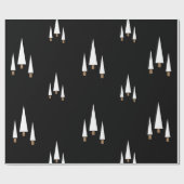 Papier Cadeau Arbre de Noël de la ferme noire moderne (Plat)