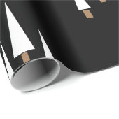 Papier Cadeau Arbre de Noël de la ferme noire moderne (Coin rond)