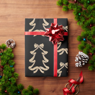 Papier Cadeau Arbre de Noël de la Parties scintillant d'or