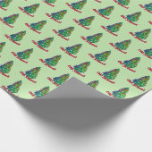 Papier Cadeau Arbre de Noël de la vieille école qui dit (Coin)