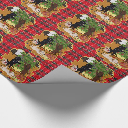 Papier Cadeau Arbre de Noël de labrador retriever (Coin)