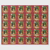 Papier Cadeau Arbre de Noël de labrador retriever (Plat)