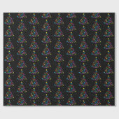 Papier Cadeau Arbre de Noël de l'autisme (Plat)