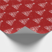 Papier Cadeau Arbre de Noël de l'étoile blanche en rouge (Coin)