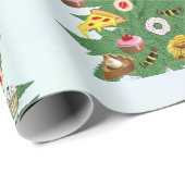 Papier Cadeau Arbre de Noël de mauvaises herbes sur Vape Cloud A (Coin rond)