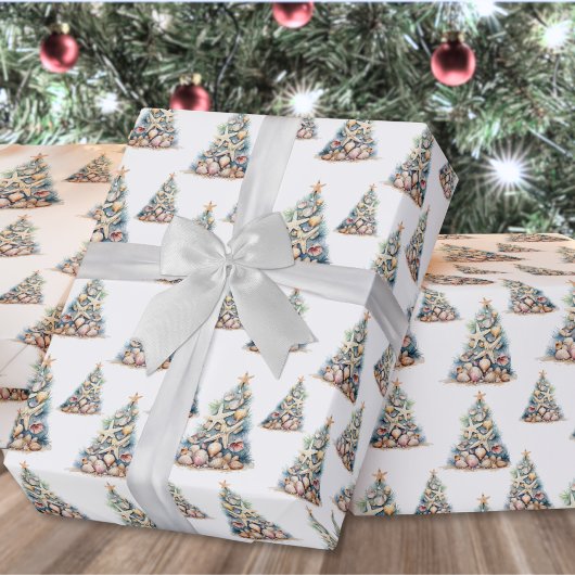 Papier Cadeau Arbre de Noël de plage
