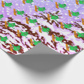 Papier Cadeau Arbre de Noël de snowboarding (Coin)