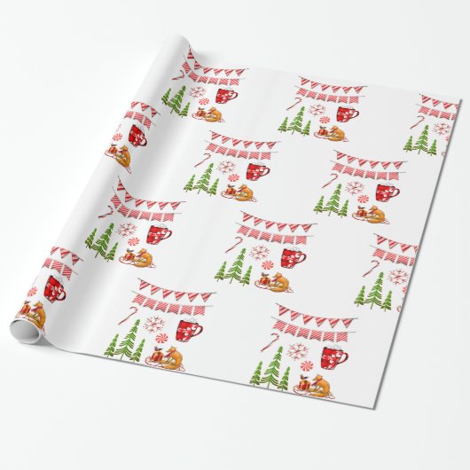 Papier Cadeau Arbre de Noël décoratif (Déroulé)