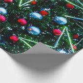 Papier Cadeau Arbre de Noël décoré, Étoiles, Balls (Coin)
