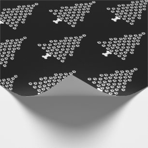 Papier Cadeau Arbre de Noël d'empreinte de patte