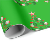 Papier Cadeau Arbre de Noël des tortues de mer vertes (Coin rond)