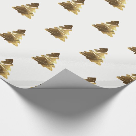 Papier Cadeau Arbre de Noël d'or Motif avec bougies Élégant (Coin)