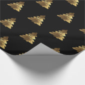 Papier Cadeau Arbre de Noël d'or Motif avec bougies Élégant (Coin)