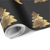 Papier Cadeau Arbre de Noël d'or Motif avec bougies Élégant (Coin rond)