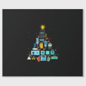 Papier Cadeau Arbre de Noël drôle d'électricien (Plat)