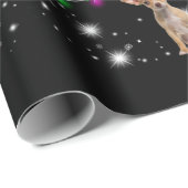 Papier Cadeau Arbre De Noël Du Chihuahua Couvert De Flamme De Fl (Coin rond)