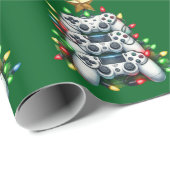 Papier Cadeau Arbre de Noël du joueur (Coin rond)