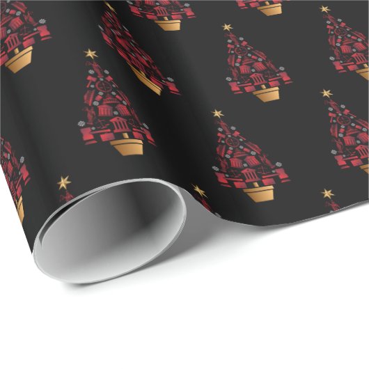 Papier Cadeau Arbre de Noël du procureur (Coin rond)