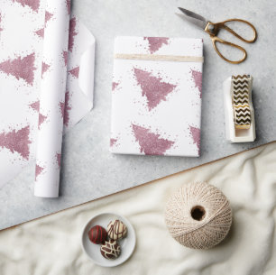 Papier Cadeau Arbre de Noël élégant Dusty Mauve Pink Splatter