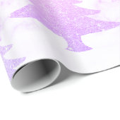 Papier Cadeau Arbre de Noël élégant en marbre holographique (Coin rond)