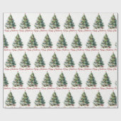 Papier Cadeau Arbre de Noël élégant et moderne (Plat)