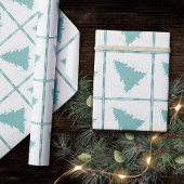 Papier Cadeau Arbre de Noël élégant | Luxe Aqua Mint Splatter
