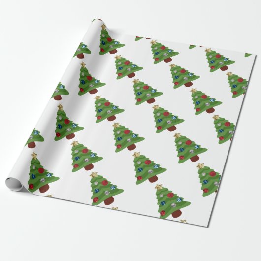 Papier Cadeau arbre de noël émoji (Déroulé)