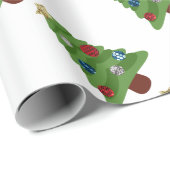 Papier Cadeau arbre de noël émoji (Coin rond)