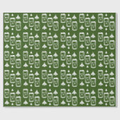 Papier Cadeau Arbre de Noël en boîte de bière sur vert (Plat)