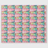 Papier Cadeau Arbre de Noël en verre souillé (Plat)