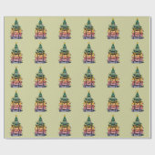 Papier Cadeau Arbre de Noël Enseignant Vie Cadeau Enseignement (Plat)