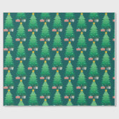 Papier Cadeau Arbre de Noël et cadeaux Graphique de Whimsical (Plat)