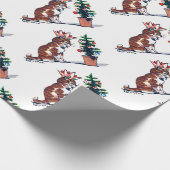 Papier Cadeau Arbre de Noël et chaton, Louis Wain (Coin)