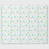 Papier Cadeau Arbre de Noël et Flèches de neige Moderne Noël (Plat)