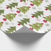 Papier Cadeau Arbre de Noël et flocons de neige (Coin)