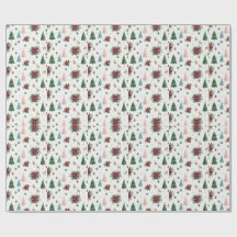 Arbre de Noël et Poinsettia à l'aquarelle élégants