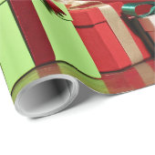 Papier Cadeau Arbre de Noël et présentations (Coin rond)