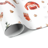 Papier Cadeau Arbre de Noël festif et pull moche (Coin rond)