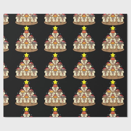 Papier Cadeau Arbre de Noël Funny Hamster (Plat)