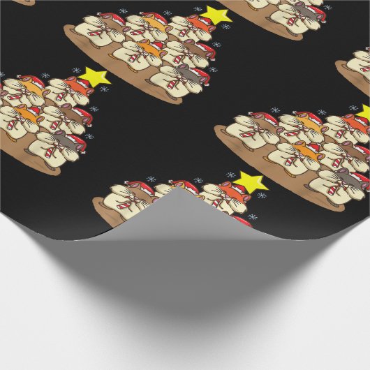 Papier Cadeau Arbre de Noël Funny Hamster (Coin)