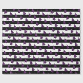 Papier Cadeau Arbre de Noël gothique avec des rayures (Plat)