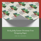 Papier Cadeau Arbre de Noël Holly Jolly Gamer