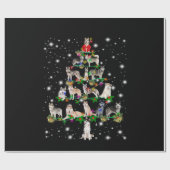 Papier Cadeau Arbre De Noël Husky Couvert De Flamme De Feu (Plat)