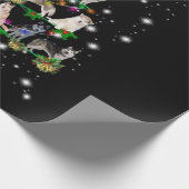 Papier Cadeau Arbre De Noël Husky Couvert De Flamme De Feu (Coin)